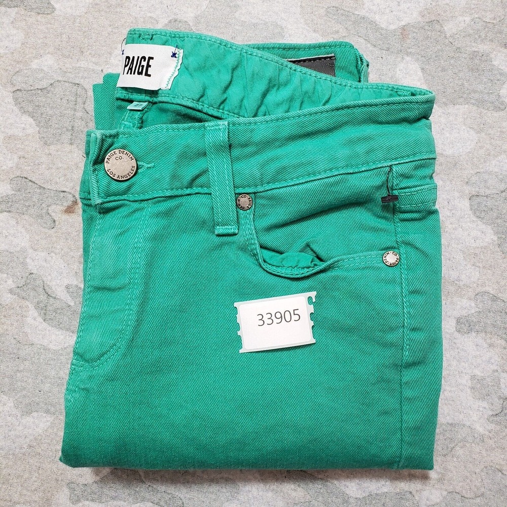Paige Jeans Womens 27 Green Made In USA Skyline Ankle - Picture 11 of 11